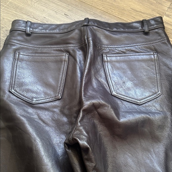 Bod & Christensen | Vintage 100% Leather Black Wide Leg Leather Pants Size S/M - Picture 12 of 12